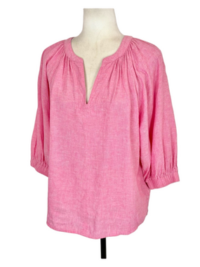 Chaps pink linen blend blouse